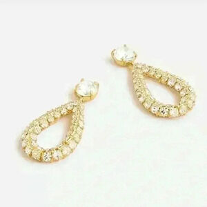 J Crew Faceted Crystal Teardrop Earrings